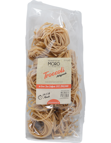 Stone-ground flour,pasta of durum wheat,own production, troccoli